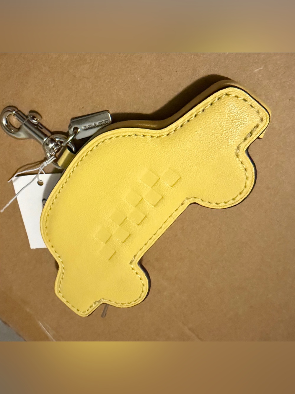 Coach Taxi Bag Charm in smooth yellow leather sold - Picture 2 of 3